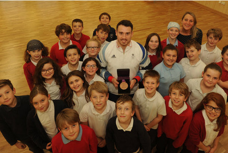 Olympian Kristian Thomas wins over Cottenham Primary School