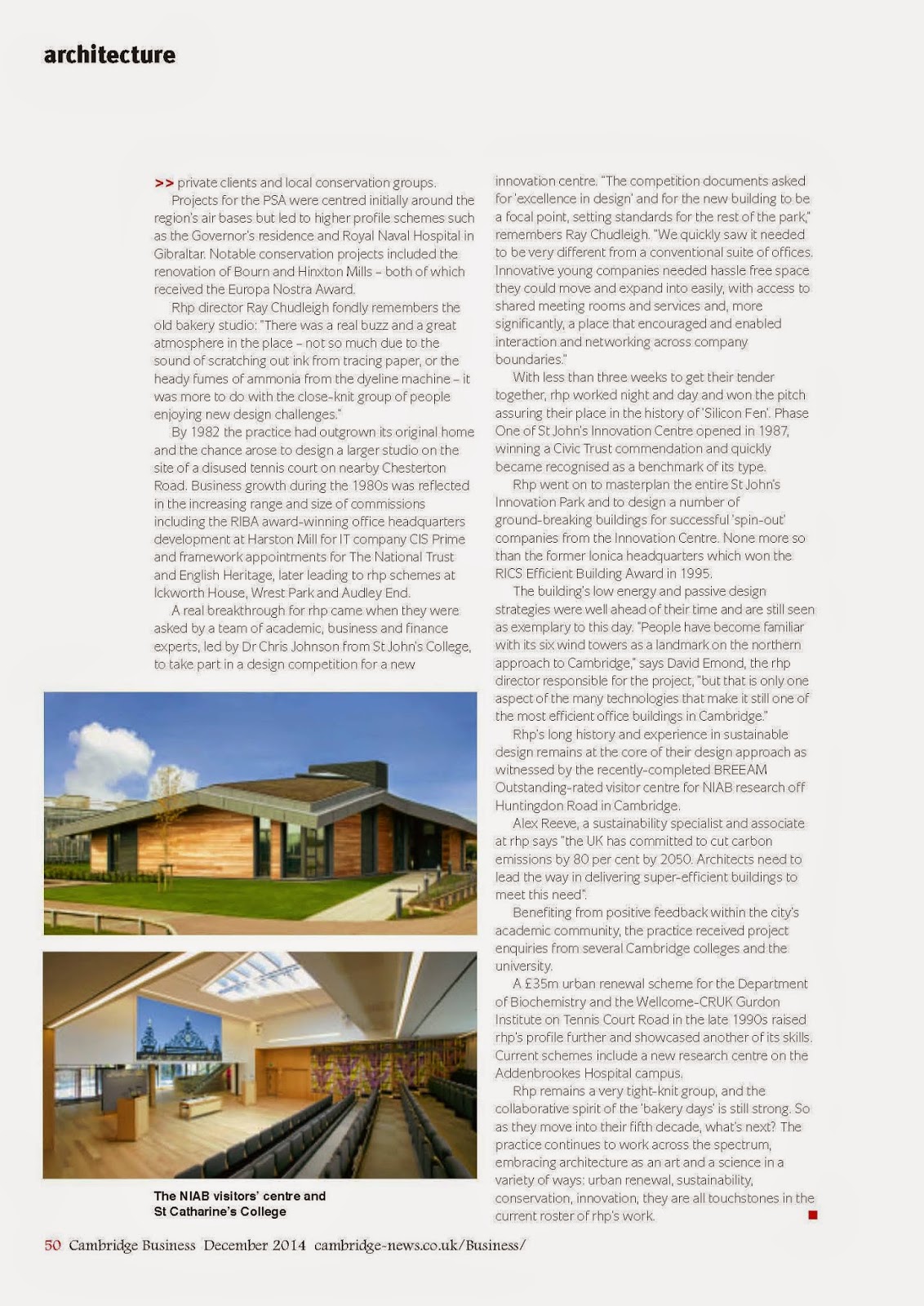 Cambridge Business Magazine Celebrates 40 Years of rhp