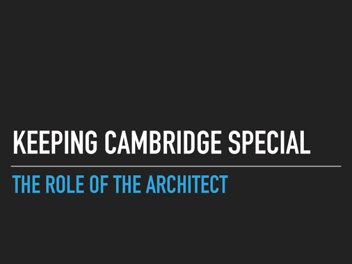 rhp’s Tom Foggin talks at Keeping Cambridge Special Event