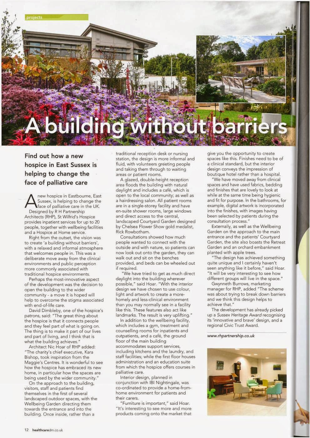 Healthcare Design & Management Features St Wilfrid’s Hospice