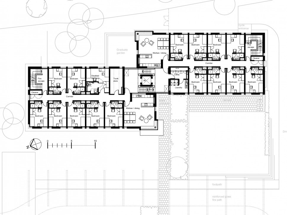 One of the upper floor plans